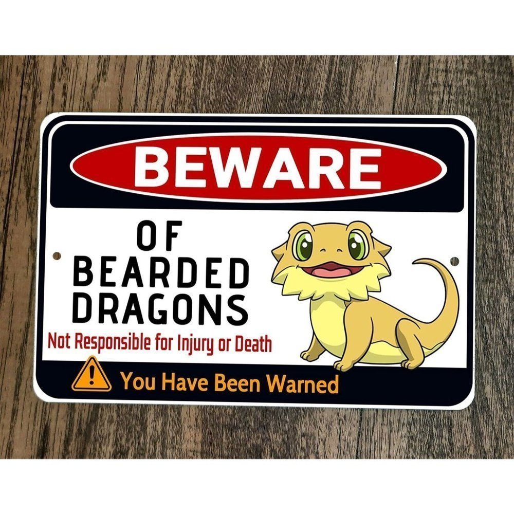Beware of Bearded Dragons 8x12 Metal Wall Animal Sign